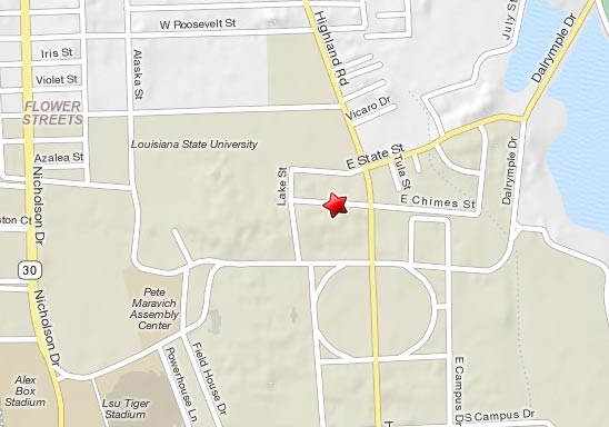 map to hair salon near LSU campus